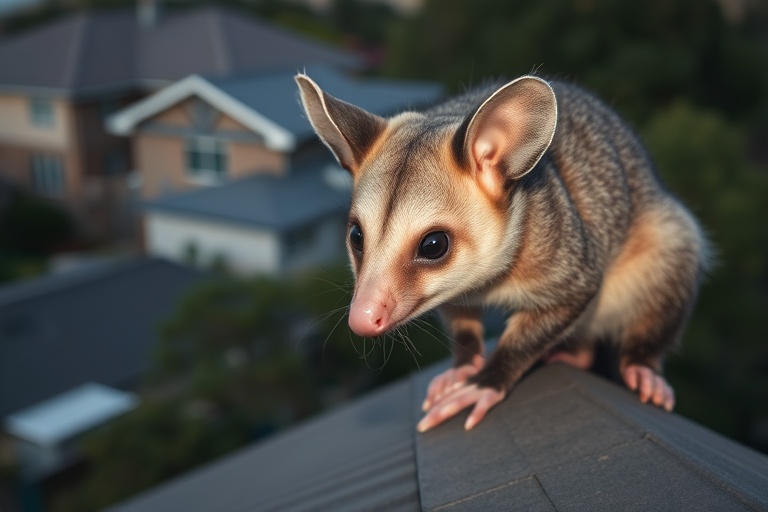 Possum in Ivanhoe residential area